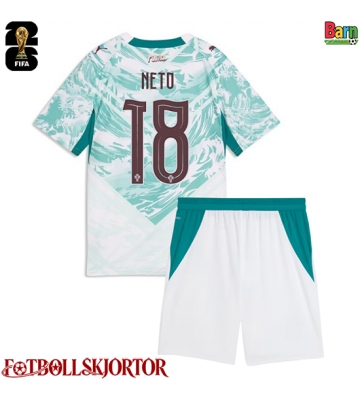 Portugal Pedro Neto #18 Borta Kläder Barn VM 2026 Kortärmad (+ Korta byxor)